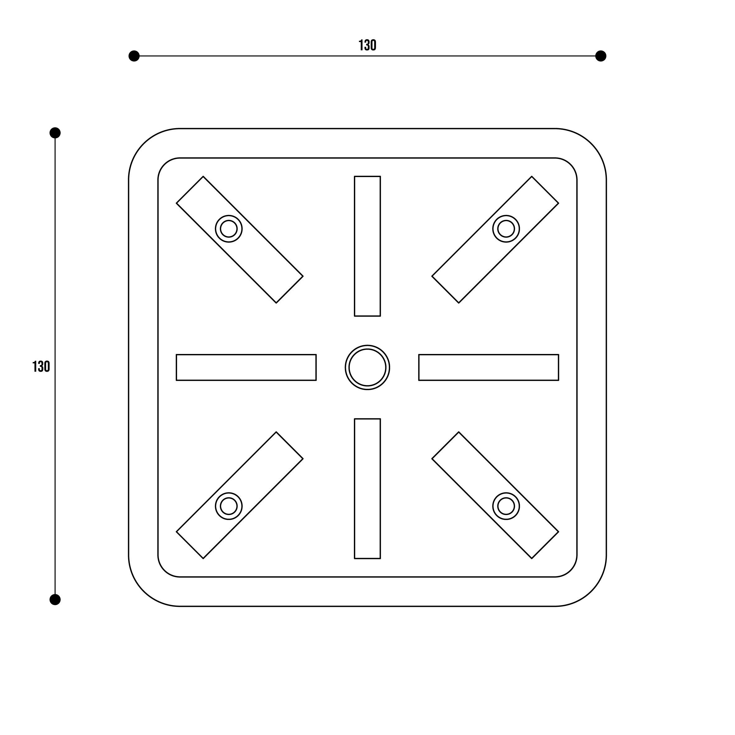 Potenziamento RHM3 per ventosa CNC M3 130 × 130 mm