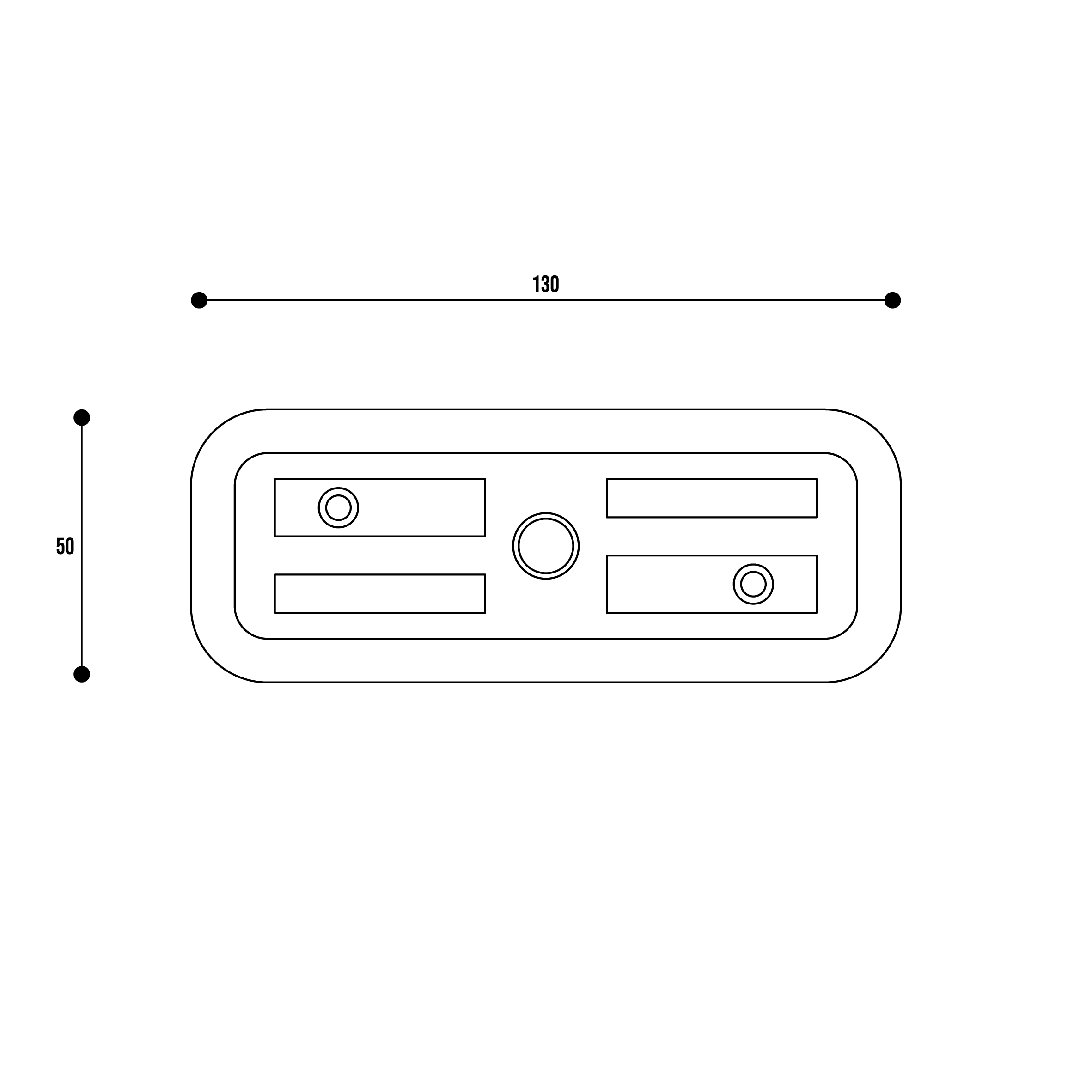 Ventosa CNC M2 130×50 – componente RM2