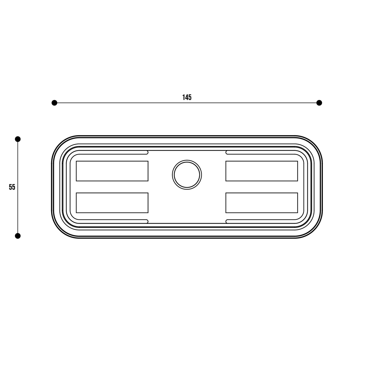 Ventosa CNC F1 145 × 55 mm per piani flex-drive